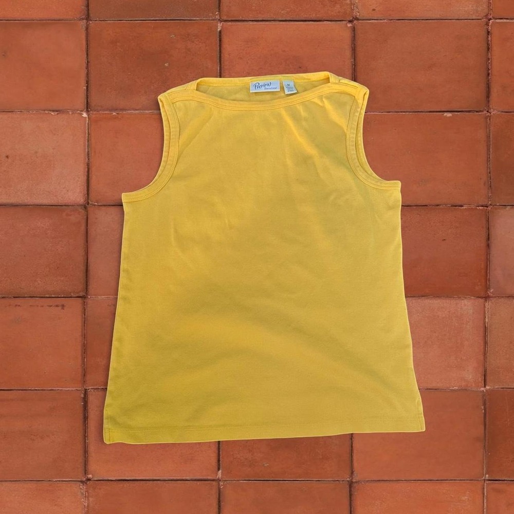 100% Cotton Yellow Preview International Boatneck Tank Top